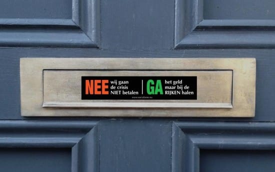 Brievenbus sticker "JA - NEE of NEE" Gratis aanvragen