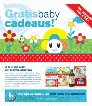 Ontvang bij de geboorten van je kindje een gratis Babydoos. Kom met het geboortekaartje naar uw Hoogvliet supermarkt en ontvang heel veel babyvoordeel!