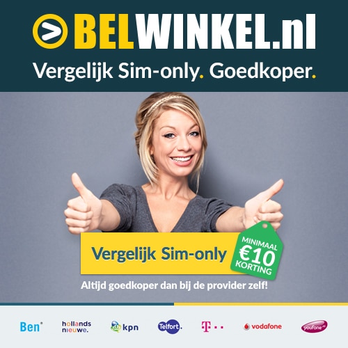 Bij Belwinkel altijd € 10.- korting op een Sim Only abonnement!