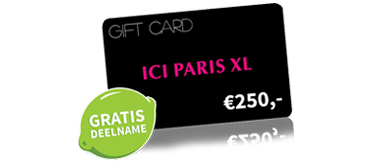 Maak kans op een ICI Paris giftcard t.w.v. € 250,- en laat je gegevens achter. En als extra prijs ontvang je nogmaals een giftcard,