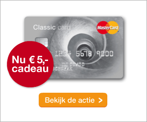 Prepaid MasterCard Gratis en € 5,- cadeau