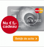 Prepaid MasterCard Gratis en € 5,- cadeau