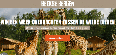 Win week overnachten in Safaripark Beekse Bergen