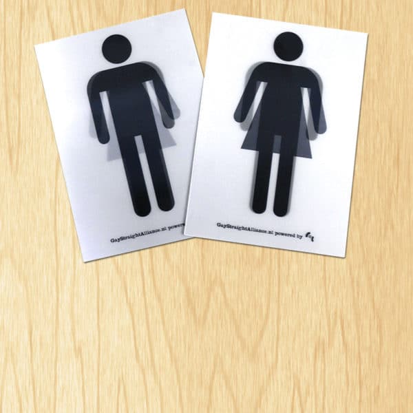 Genderneutraal toiletstickers Gratis bestellen