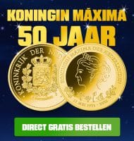 Gratis unieke Koningin Maxima 50 jaar munt