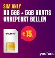 Youfone Sim Only met Gratis Dubbele data