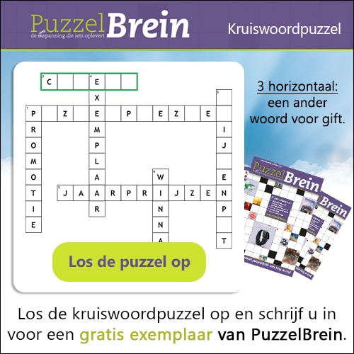 Maak de Kruiswoordpuzzel en ontvang Gratis puzzelboek