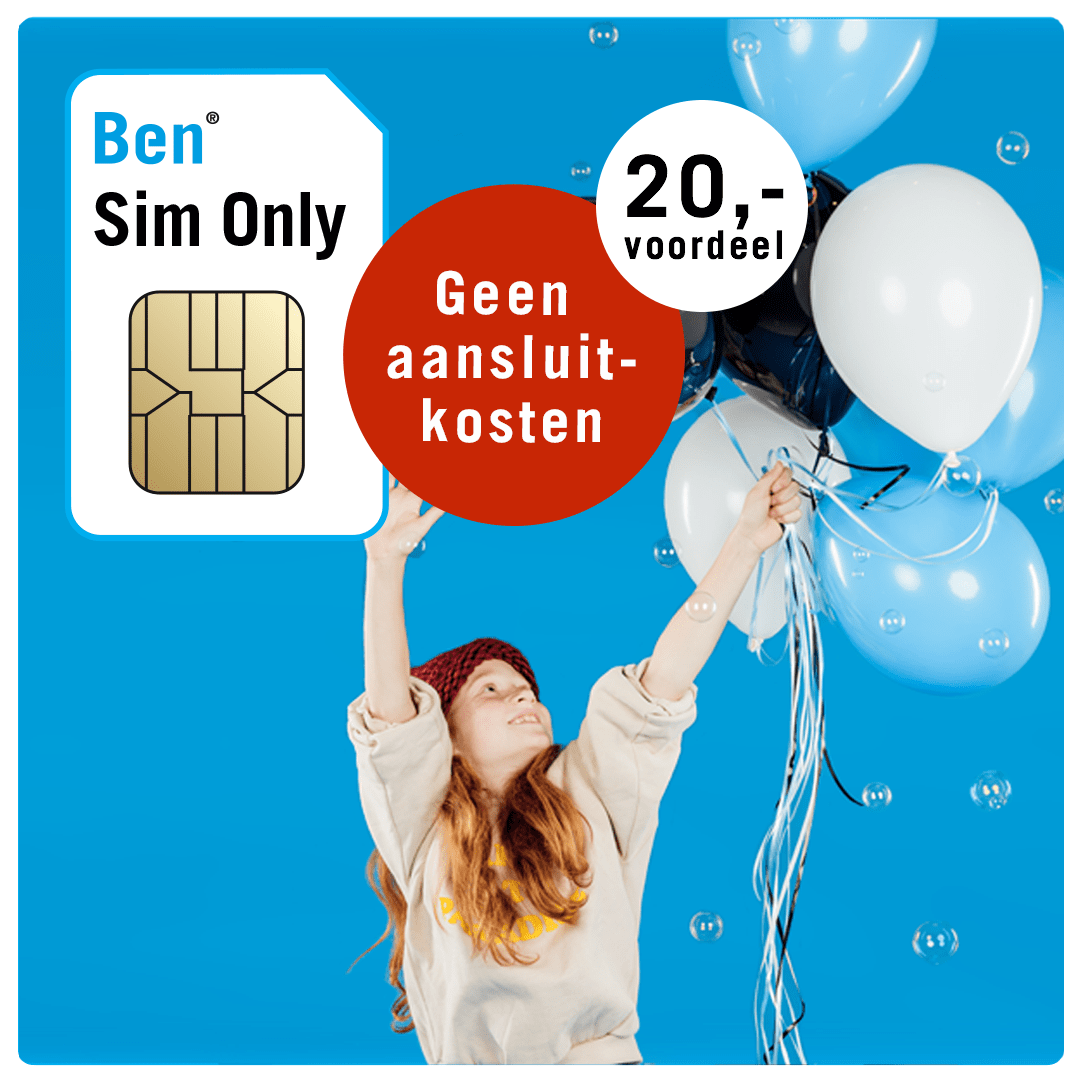 Ben Sim Only Gratis aansluitkosten en € 44,- toestelkorting
