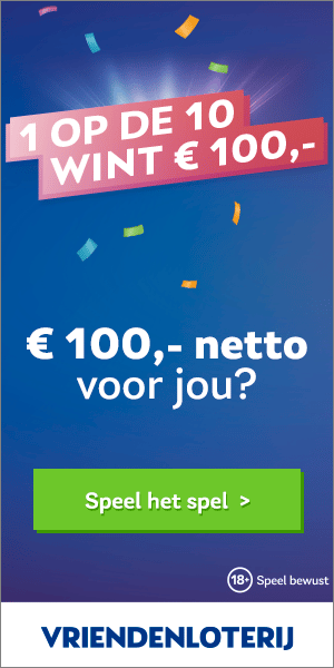 Vriendenloterij Cheque met kans op € 100,-