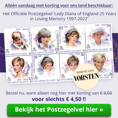 Lady Diana Officiële Postzegelvel met korting