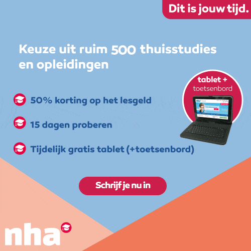NHA studie met gratis 9" Tablet + headphone en hoge kortingen