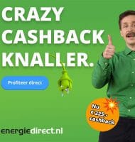 Extra cashback van € 200.- bij energiedirect