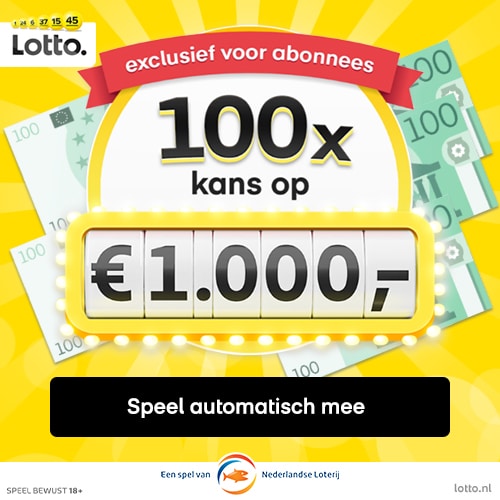 Lottotrekking | 100 dagen elke dag € 1.000,- cadeau