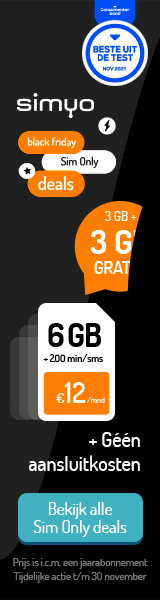 Bij Simyo Sim only tot 72 GB Gratis per jaar