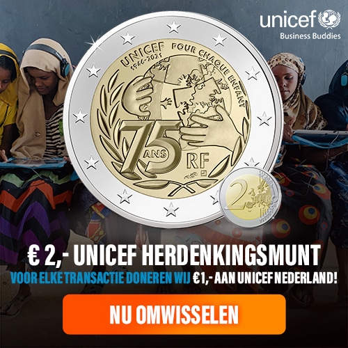UNICEF Herdenkingsmunt van 2 euro omruil actie