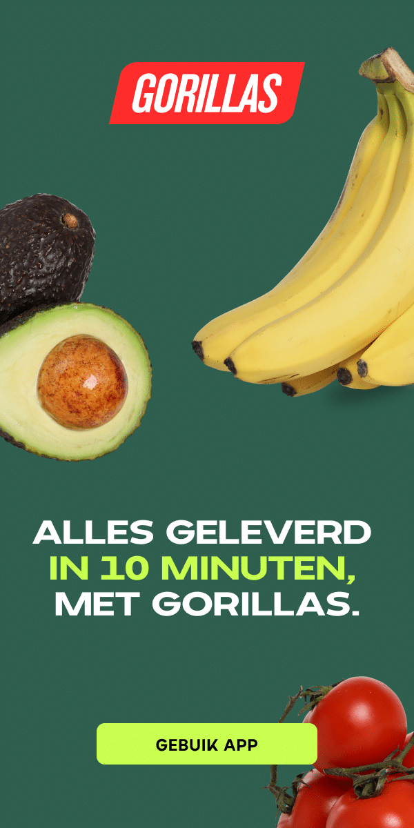 Gratis € 10.- boodschappen bij Gorillas 