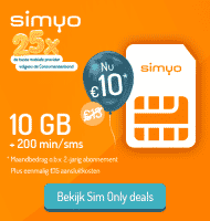 Simyo Sim only 10 GB voor €10