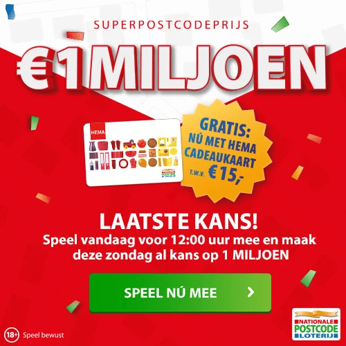 Postcode loterij Kanjer winnen van € 418.90 miljoen