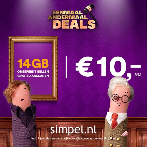 Simpel Sim Only 14 GB + onbeperkt bellen € 10.-