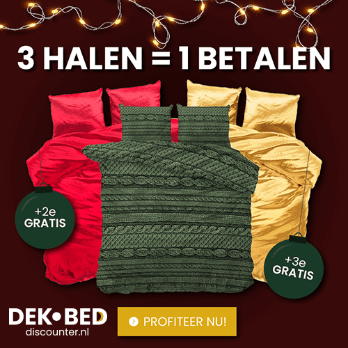 Dekbedovertrekken 3 halen = 1 betalen bij de Dekbed Discounter
