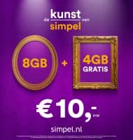 Simpel Sim Only 12 GB + onbeperkt bellen € 10.-