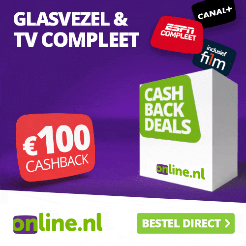 Online Glasvezel & TV met totaal € 214.- korting