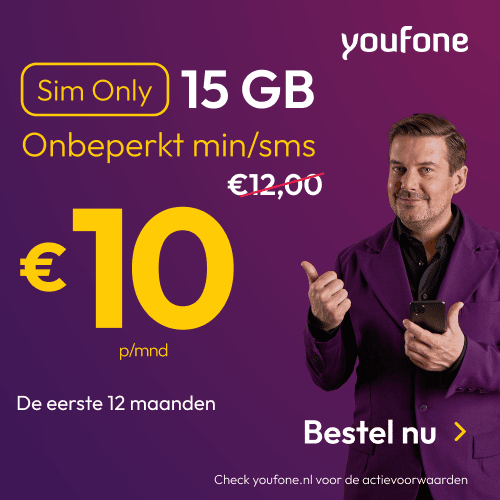 Youfone Sim Only 15GB nu €10 en onbeperkt bellen
