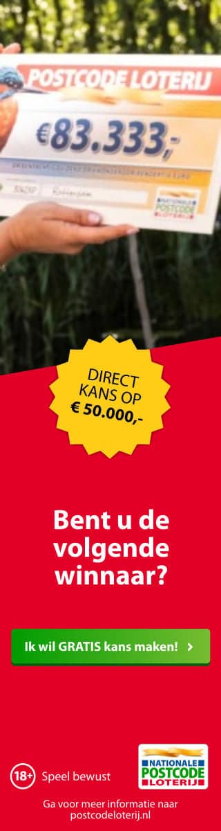 Nationale Postcode Loterij direct kans op € 50.000