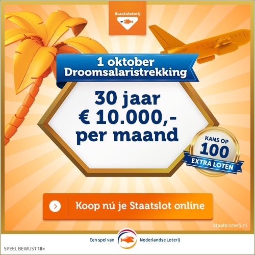 Miljoenenspel! 30 jaar lang € 10.000 per maand