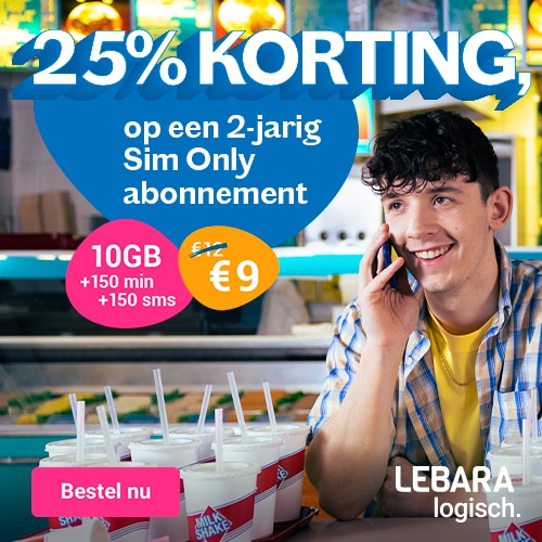 Gratis €60,- bol.com cadeaubon en 25% korting bij Lebara