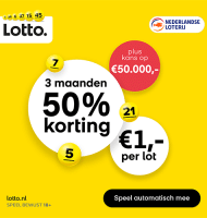 Lotto loten nu 50% goedkoper