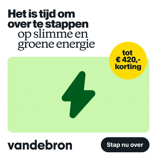 Bij Vandebron € 460 cash back op Groene energie
