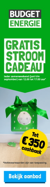 Gratis tot € 350,- Cashback bij Budget Energie