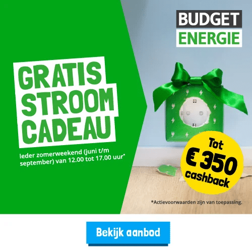Gratis tot € 350,- Cashback bij Budget Energie