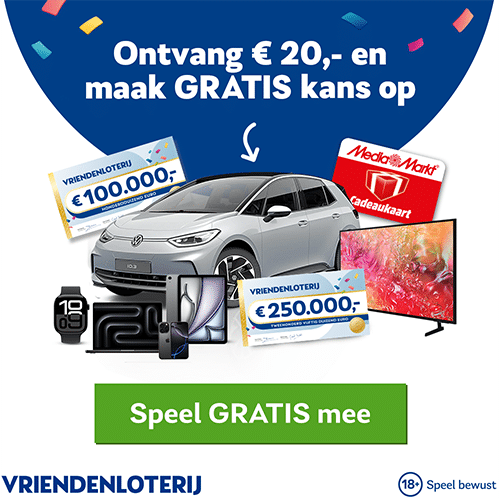Vriendenloterij actie nu Gratis kans op Volkswagen ID.3