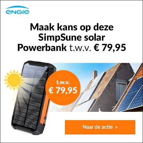 Zet de letters in de juiste volgorde en maak kans direct op een SimpSune solar Powerbank t.w.v. € 79.95.