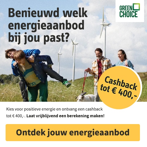 Tot €400 cashback bij overstap naar Greenchoice