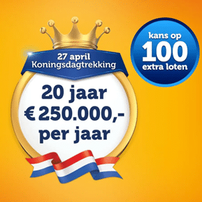 Win de Staatsloterij nu 20 jaar € 250.000 per jaar