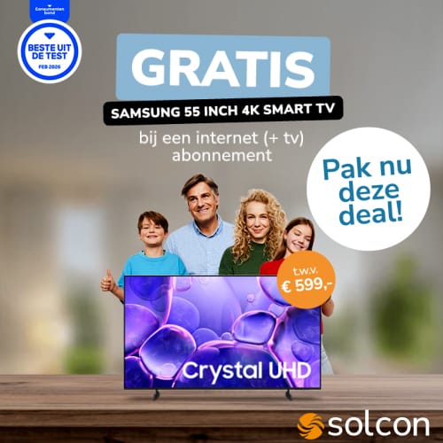Gratis 55″ Samsung Smart TV bij Solcon abonnement