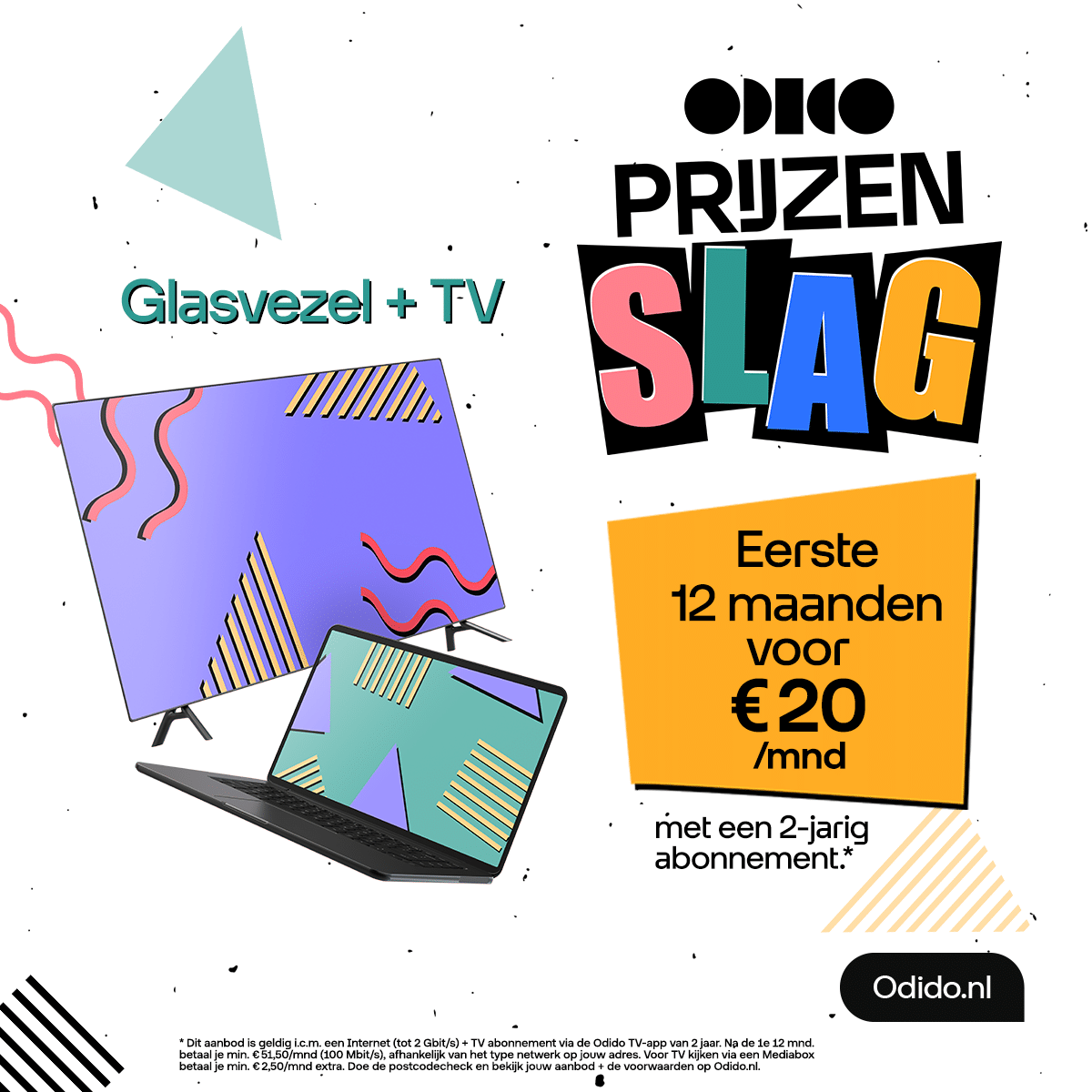 Tv en Internet Odido Thuis nu € 20.- per maand