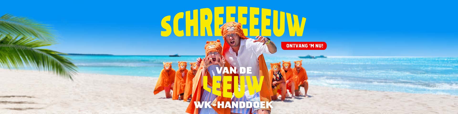 Prijsvrij vakanties acties met Gratis Leeuw-handdoek