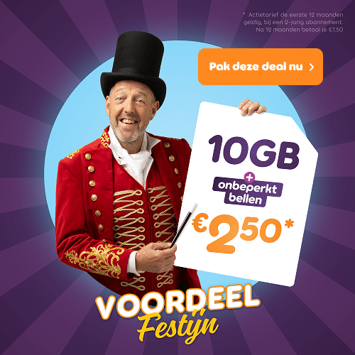 50+Mobiel voordeel festijn Gratis Onbeperkt bellen