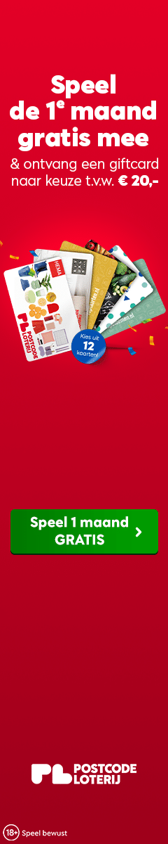 Nationale Postcode Loterij met Gratis giftcard