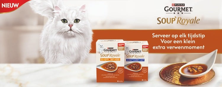 Gratis Purina GOURMET Soup Royale kip sample