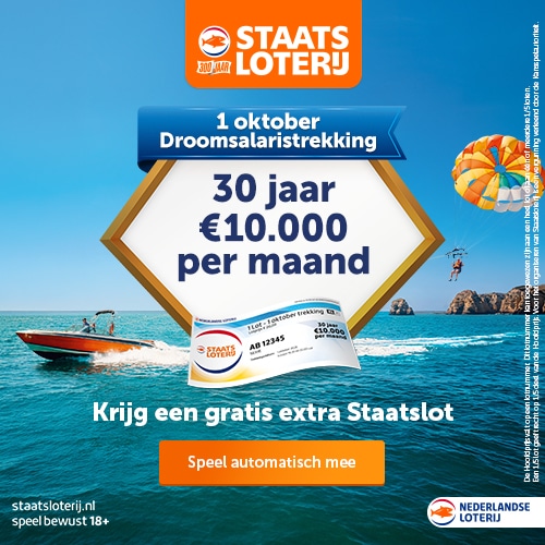 Win de Staatsloterij | Droomsalaris 30 jaar €10.000,- per maand