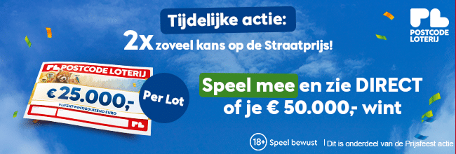 Straatprijs winnen met 2x zoveel Kans en € 20 euro cadeau