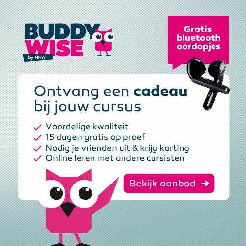 Buddywise thuiscursus geeft Gratis Bluetooth oordopjes weg